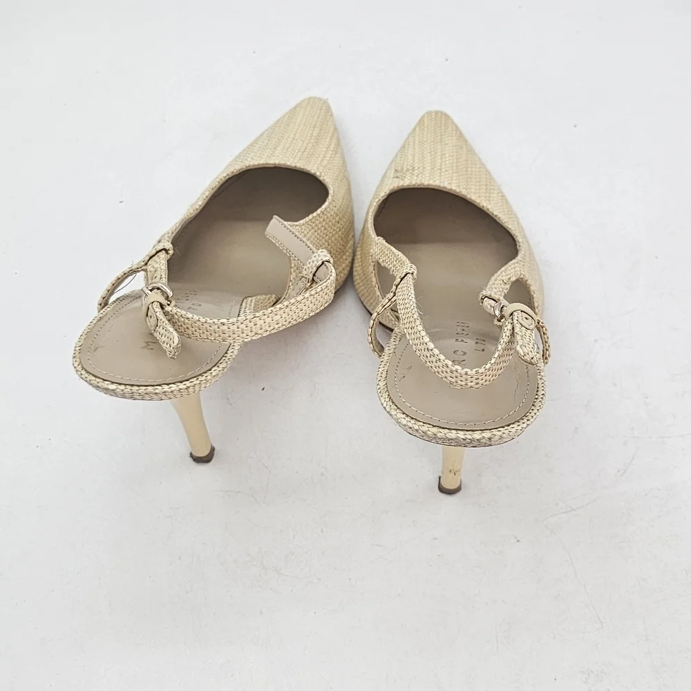 Marc Fisher LTD Torry Slingback Pumps Light Natural Textile Women’s Size 7